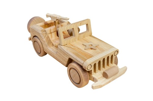 Wooden handmade army truck toy - handmade,