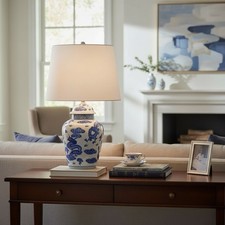 Floral Ceramic Table Lamp with