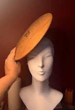 Wooden Vintage Hat Block Millinery Ribbon Reel Milliner Form disk fascinator 