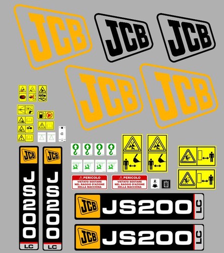Jcb js200 decals stickers - js200,