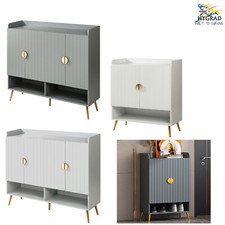 Modern Shoe Storage Cabinet Hallway Display Storage Cabinet In White Or Grey