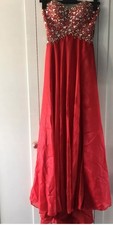 Red Mori Lee Prom Dress Strapless Back Size 6/8.