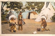 1940 Picture Postcard Of " The Scout Dance" By Winnebago Indians. #-2174