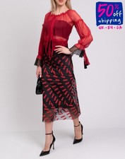 RRP €780 MAISON MARGIELA Tulle Midi Skirt IT42 US6 UK10 M Taped Made in Italy