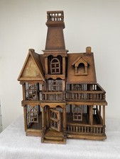 Vintage Bird Cage French Iron And Wooden Frame Large Architectural Cage