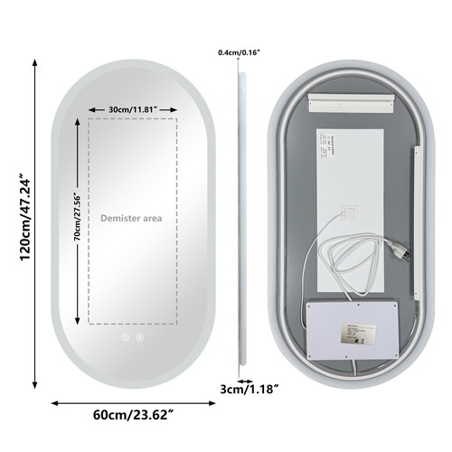 Oval backlit led bathroom - oval,