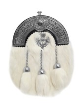 100% LEATHER WHITE RABBIT FUR