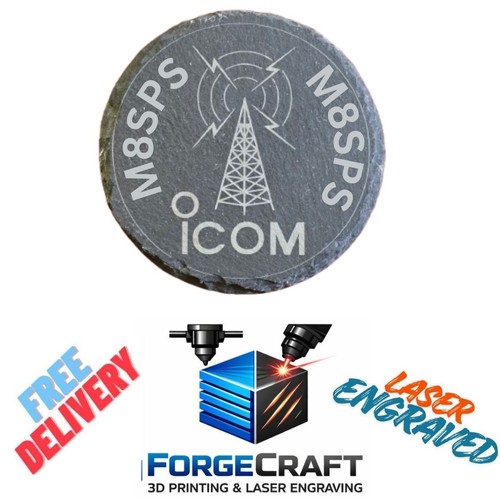 Icom laser engraved slate - icom,