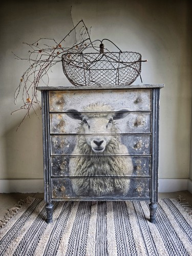 Upcycled rustic sheep chest - rustic,