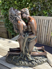 Vintage Bronze Effect Resin Figure Crosa 1998 The Lovers Embracing