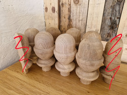 Solid oak newel post - solid, finial