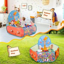 Portable Foldable Kids Ball Pit Tent - Indoor/Outdoor Play Tent w/ Basketball