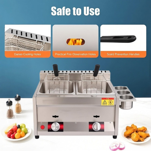 Commercial lpg gas fryer - 8l,