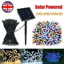Waterproof Solar Fairy String Lights 100/200/500 LED Outdoor Garden Xmas Wedding