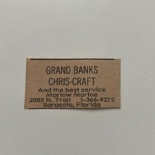 Grand Banks Chris-Craft Marlow Marine Sarasota FL 1981 Ft. Myers FL Ad TAJ3-S23