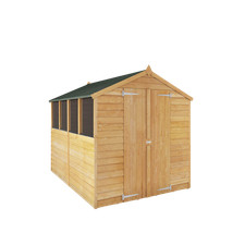 Waltons Refurbished Garden Shed 8x6 Overlap Apex Double Door Store with Windows