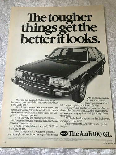 Audi 100 1982 poster advert - audi,