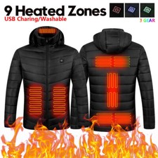 Men Women Electric Coat Heated Jacket USB Winter Warm Up Heating Pad Body Warmer