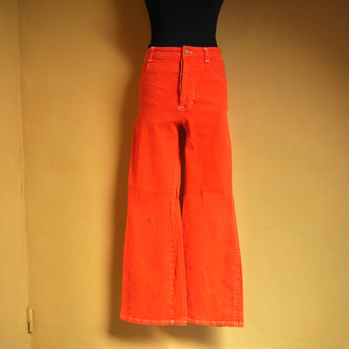 Vintage 70s orange - pants, bell