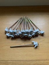 20 x Heavy Duty Hard Ground Rock Peg With Grey Hook Top Camping Awning Tent 20cm