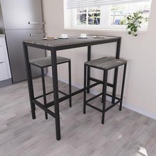 SALE 2 Seater Modern Home Kitchen Bar Table Wooden Set Grey