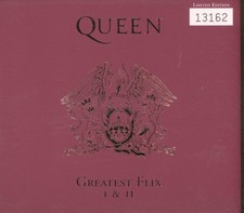 Queen Greatest Flix I & II DVD UK Emi 1997 sided promo DVD in numbered digipak *