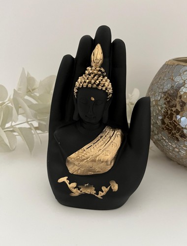 Palm buddha statue - buddha, figurine