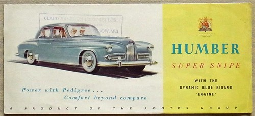 Humber super snipe car - snipe, sales