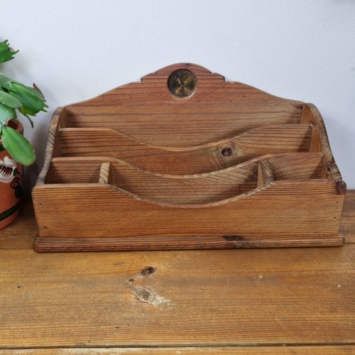 Vintage wooden letter rack - letter,