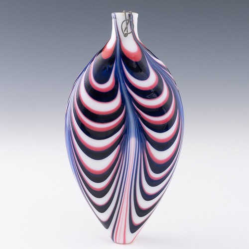 Nailsea type glass flask - nailsea-type,