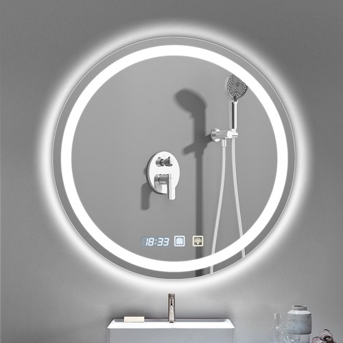 Round led bathroom mirror - round,