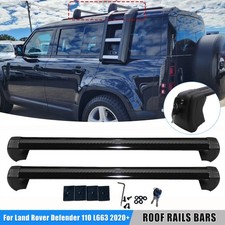 BLACK ROOF RACK CROSS BARS LOCKING RAILS FOR LAND ROVER L663 DEFENDER 110 2020+