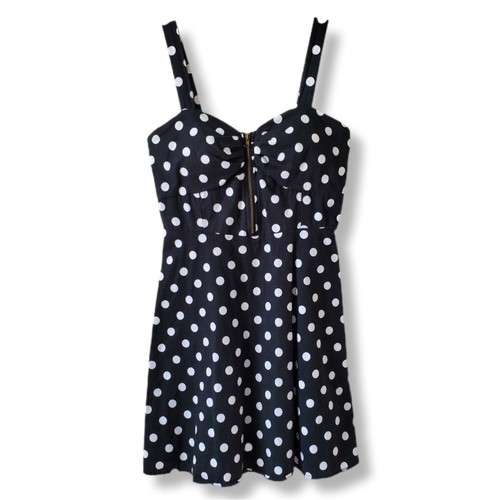 Black white polka dot - white,