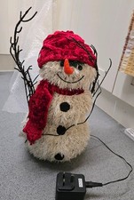 Fiber Optic Snowman 16 Color Changing Holiday Season Christmas Red Hat.