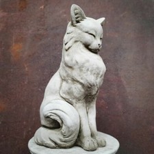 Lovely Cat Stone Statue | Kitten Animal Outdoor Garden Ornament Reconstituted
