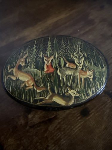 Vintage forest scene hand - vintage,