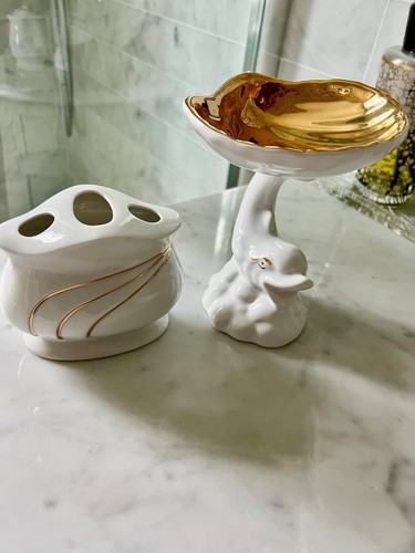 Vintage toothbrush holder soap - toothbrush,