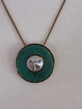 Dyrberg & Kern Gold Tone & Turquoise Green/blue 16” Pendant Necklace 