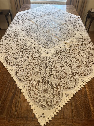Vintage cream machine lace - cream,