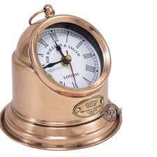 Copper Brass Binnacle Clock Marine Nautical Vintage Tabletop Decor Sailor Gifts
