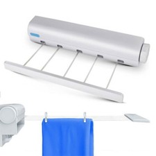 5 Line Indoor Retractable Clothes Airer Washing Line Laundry Dryer Wall Mounted