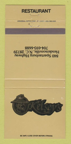 Matchbook cover kelsey s - matchbook, kelsey's