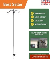 Elegant Solar Powered Bird Feeding Station - Heavy Duty with Hooks, 49cm Black