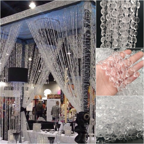 10m crystal beaded string - crystal,
