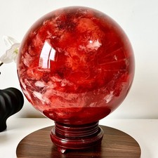 51.5LB 265mm Red Melting Stone Quartz Crystal Sphere Ball Healing Reiki Décor