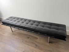 Black Leather Bench with