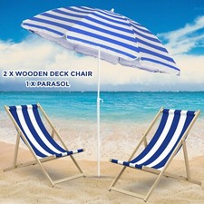 Wooden Deck Chair Chairs Traditional Folding Sun Lounger Garden Beach Seaside