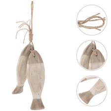  Seaside Hanging Fish Sculpture Wooden Decoration Coastal Wall Art Beach