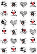 24 Love Music Notes Cupcake