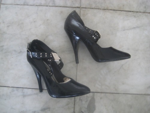 New black spike heels - 4.75",